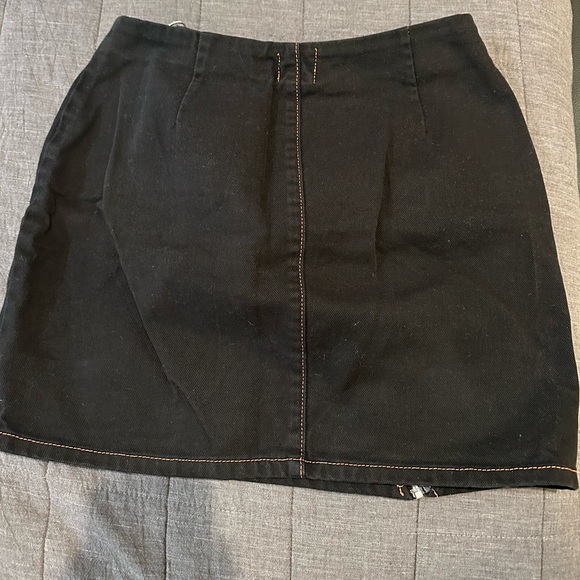 BDG Black Denim Skirt with Cross Zipper - Picture 4 of 4